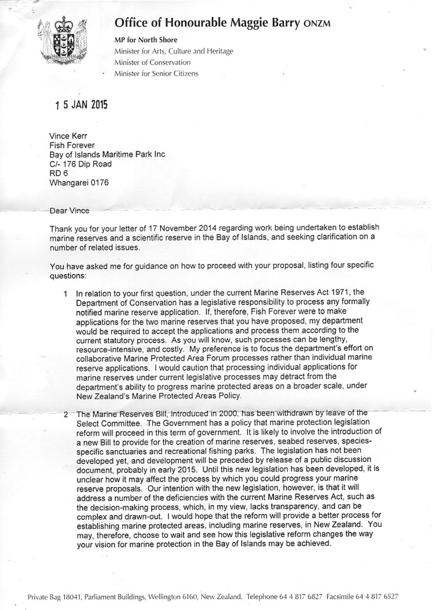 Minister's Response Jan 19 2015 1