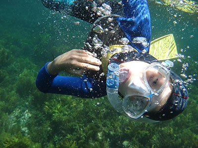 Lena Huia snorkelling